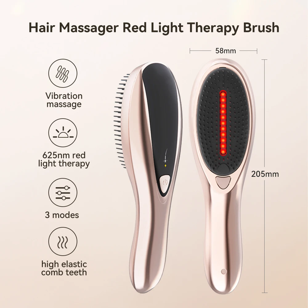 Home Use Anti Hair Loss Head Scalp Massage Therapy Device Hair Growth Red Light EMS Micro Current Electric Hair Comb