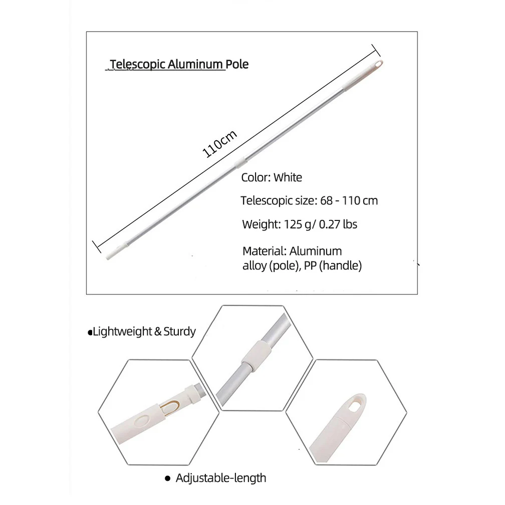 BAOYOUNI Extendable Aluminum Sweeper Retractable Floor Water Squeegee with Replaceable Foam Wiper for Garage Tile Window Dust