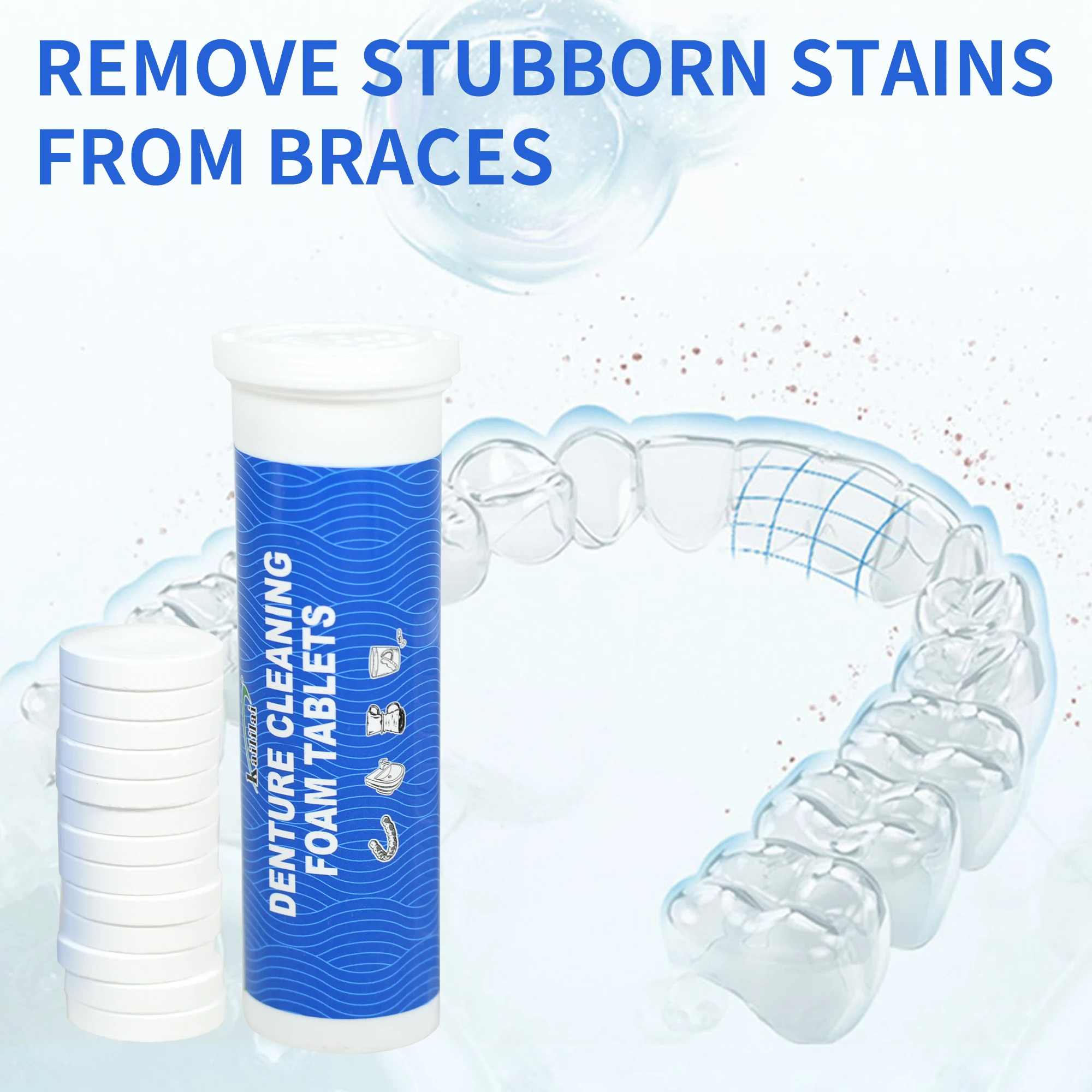 Fresh Stain-Free Retainer Cleaning Tablets Invisalign Aligners Mouth Guard Dental Cleaner Denture Cleaning Tablet