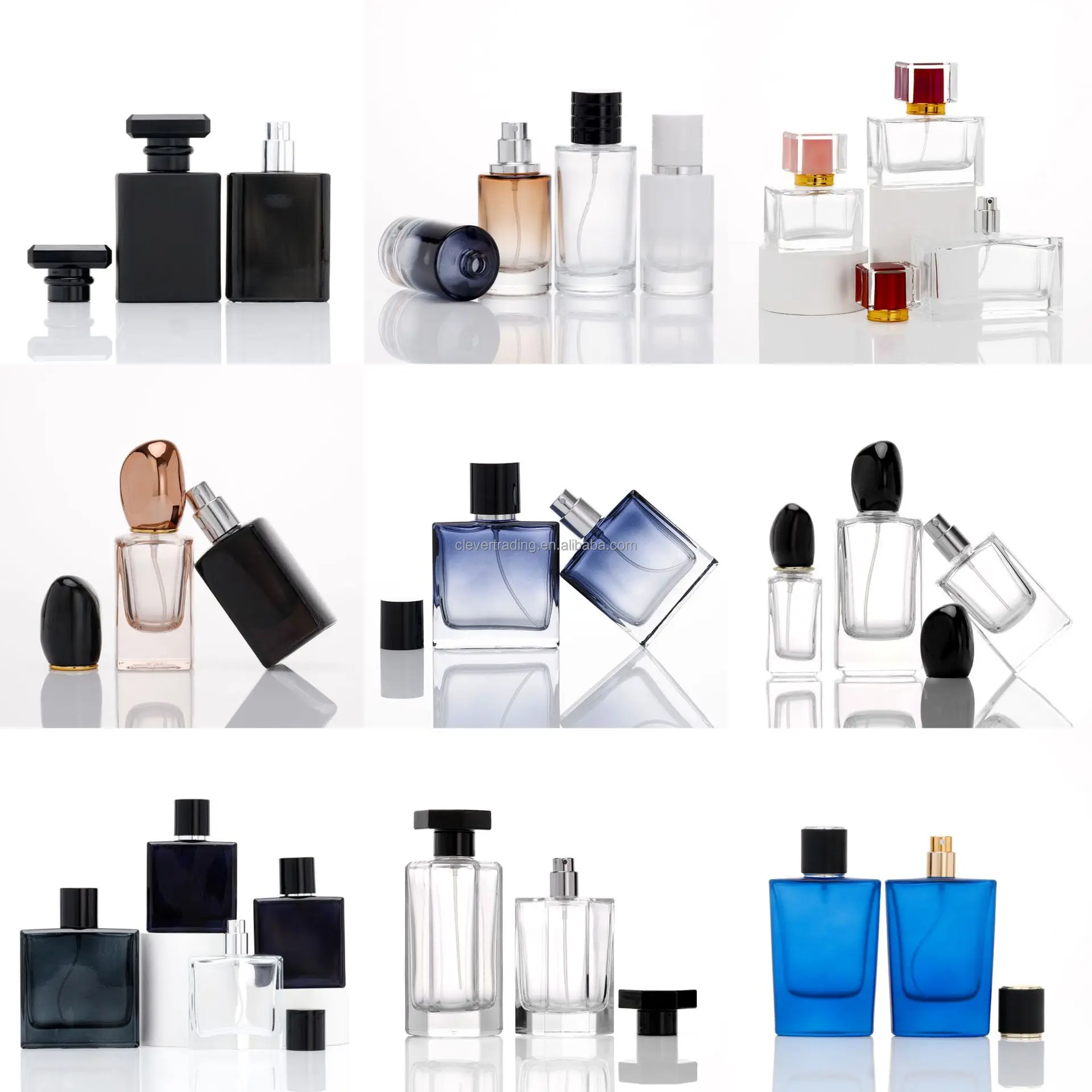 factory price 50ML color gradient glass perfume bottle 30ml customize glass scent bottle fragrant bottle for sale