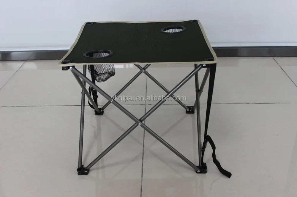 Wholesale Outdoor Picnic Table Camping Fabric Design Folding Table With Cup Holders