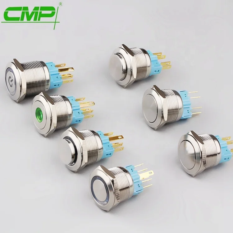 CMP 22mm 4pin momentary or latching waterproof push button switch SPDT button(TUV CE)