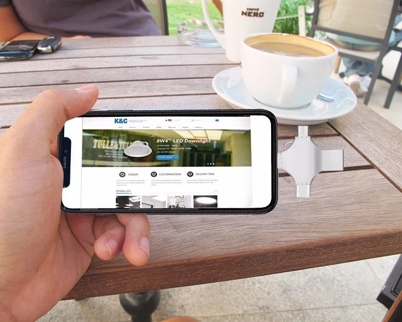  4 в 1 Usb Otg флэш-накопитель 3 0 внешнее хранилище для Iphone Ios Lightning Android Windows Samsung телефонов Type C