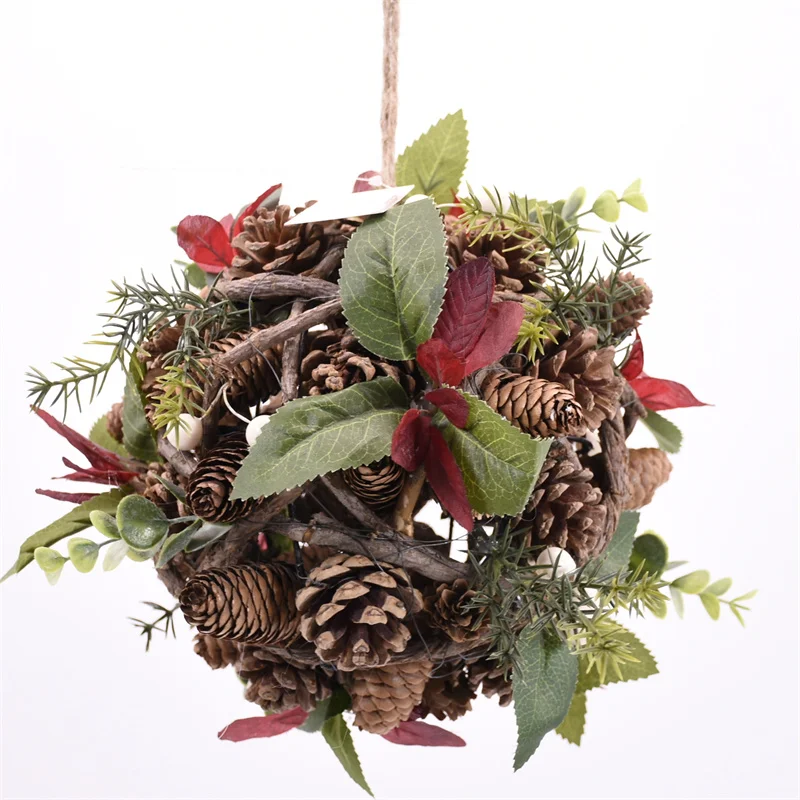 GY BSCI Natural Twigs And Rattan Weaved Craft Home Decorations Hanging Christmas Ball