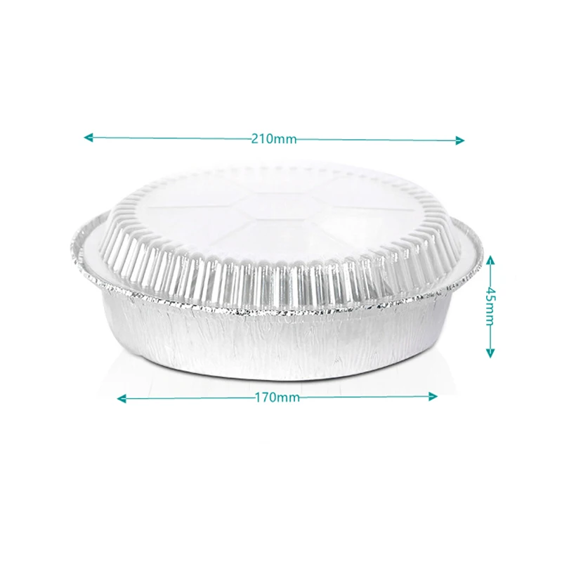 BGI round 8, 9 inches Round Deep Disposable Take Out Food Containers Aluminum Foil with Clear Lid