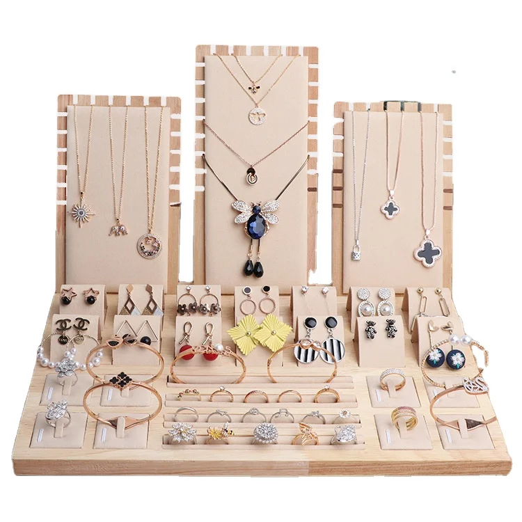 Деревянный ювелирный дисплей для браслетов колец ожерелий бамбуковых ювелирных изделий на заказ