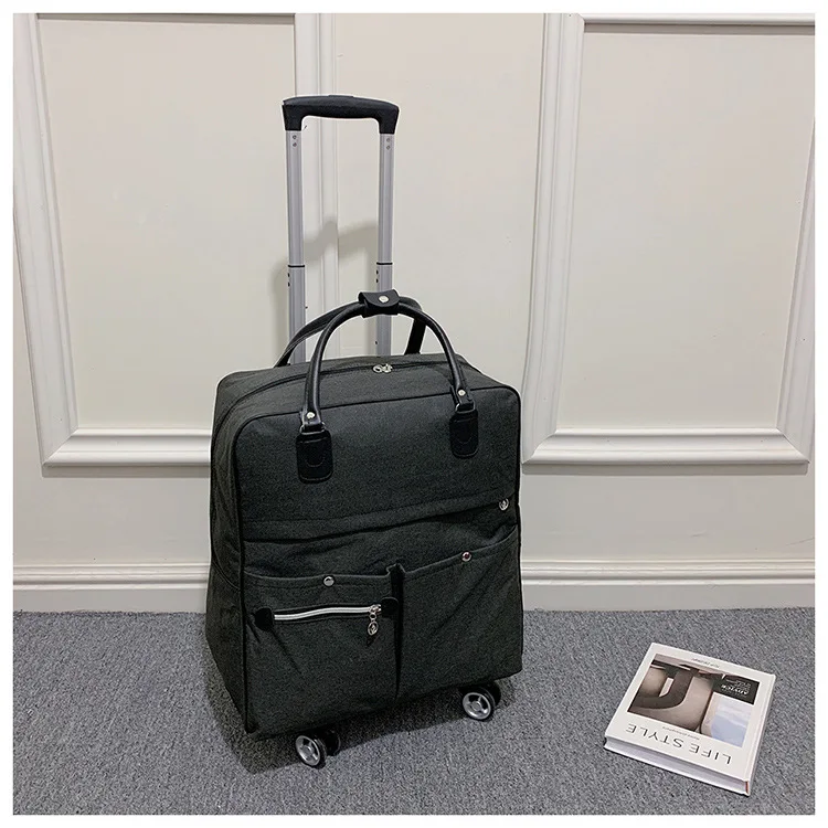 Short-distance travel bag printed logo large-capacity luggage boarding female light travel bag business trip male bag with pouch