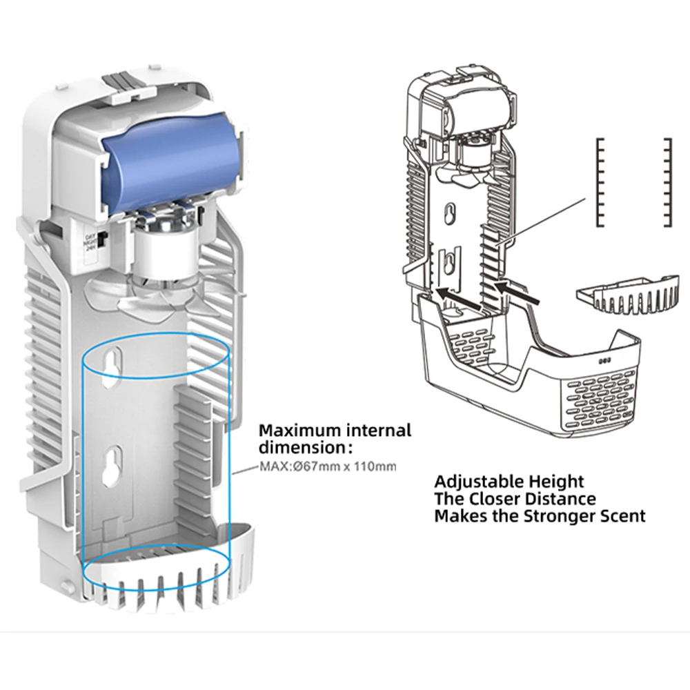 Wisekleen Automatic perfume fragrance fan type Air Freshener Dispenser