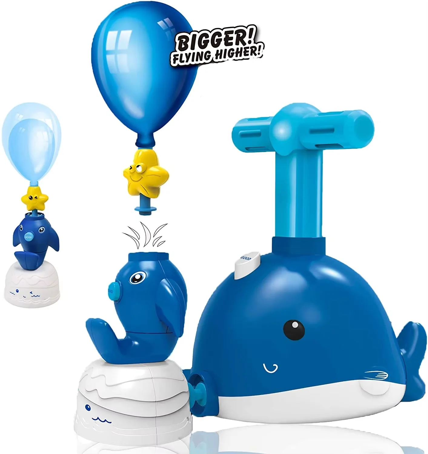 Balloon Pump Car for Kids Balloon Powered Car Educational Science Dolphin Launcher Set