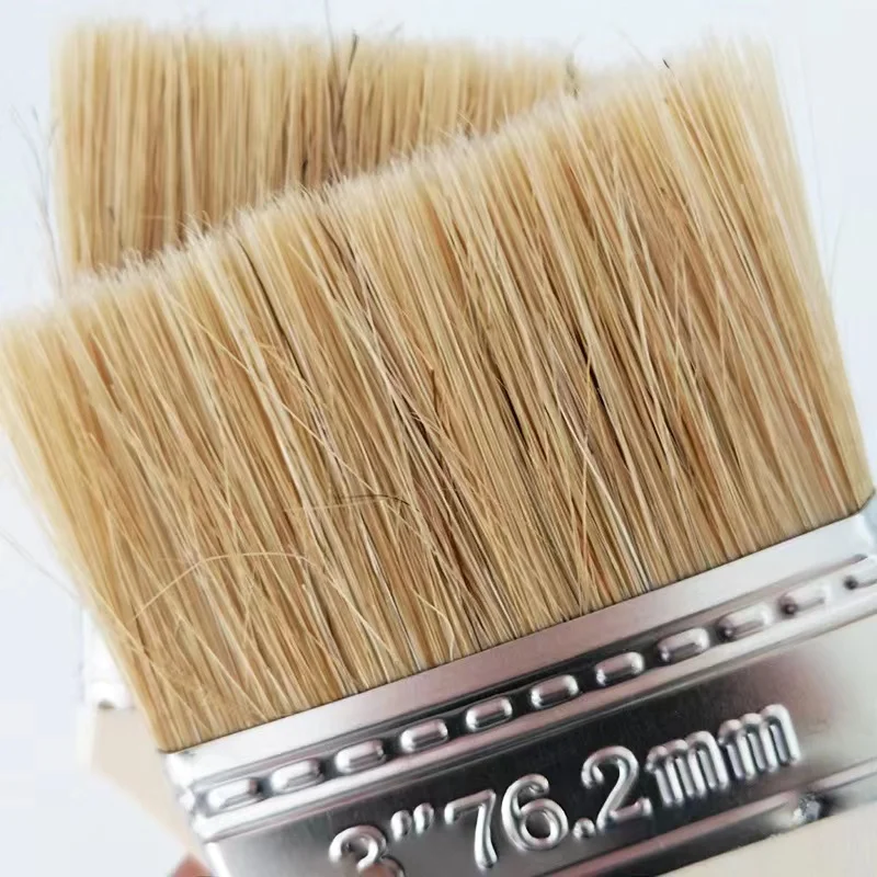 Factory processing customized pig bristle paint brush thickened wood handle paint brushes wall professional paint brushes