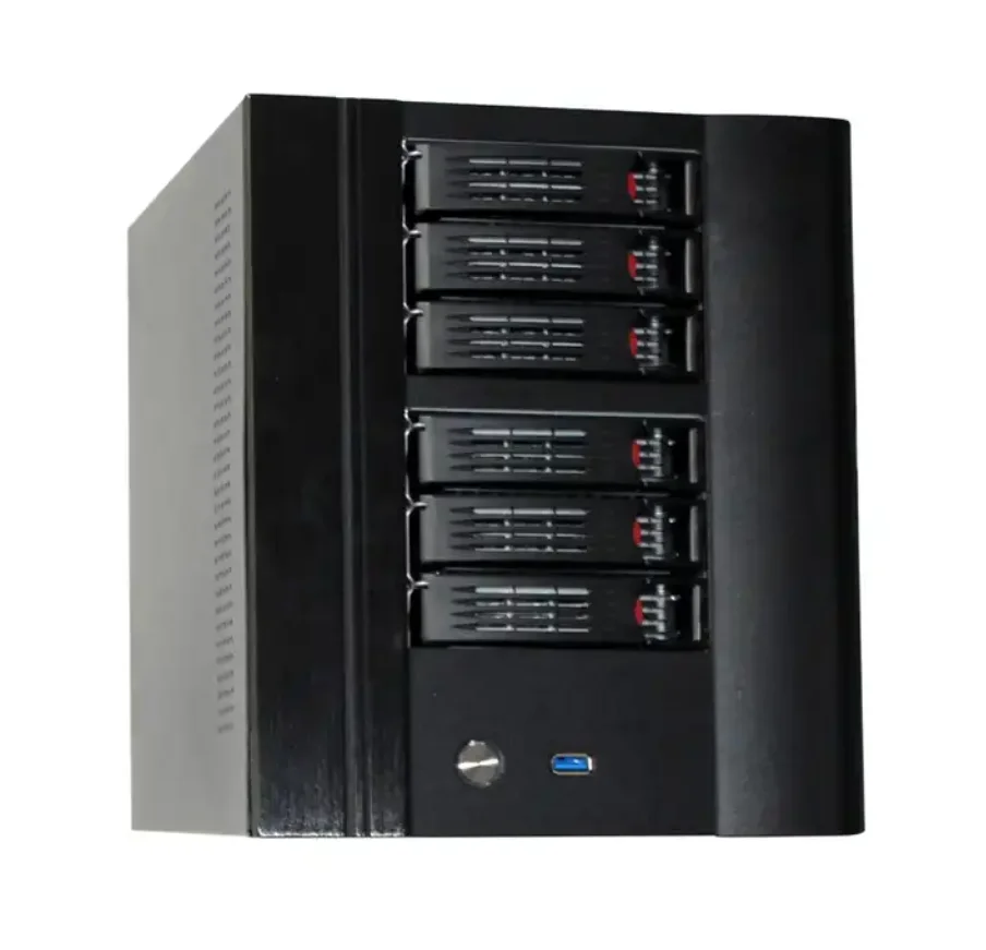 Tower nas storage server case 6 hot swap bays industrial server chassis
