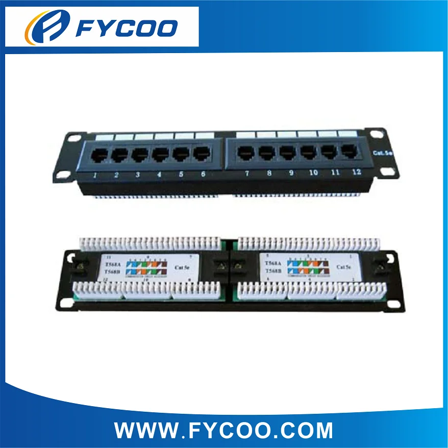 Cat5e UTP 12PORT Patch Panel (Krone/110