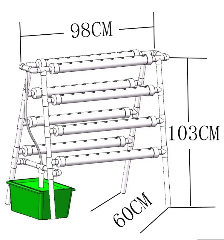 Hydroponic Grow Kit Hydroponics Growing System 72 Plant Sites Food Grade PVC- U Pipes Hydroponic Planting Equipment