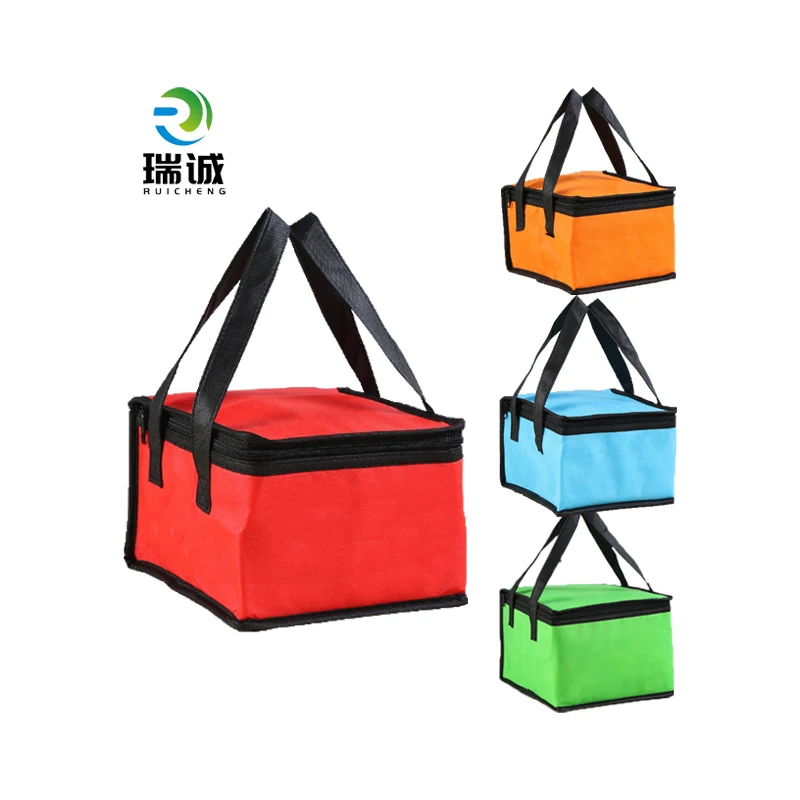 Ruicheng Non-woven Insulated Custom Shopper Lunch Tote Food Non-woven Thermal Bag Delivery Printed Cooler Grocery Shopping Bag