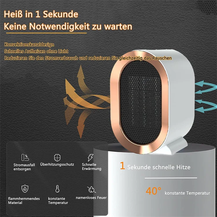 Low Noise Overheating Protection 1200W Fan Heater Electric Heating Ceramic Portable Room Electric Fan Heater Plug In