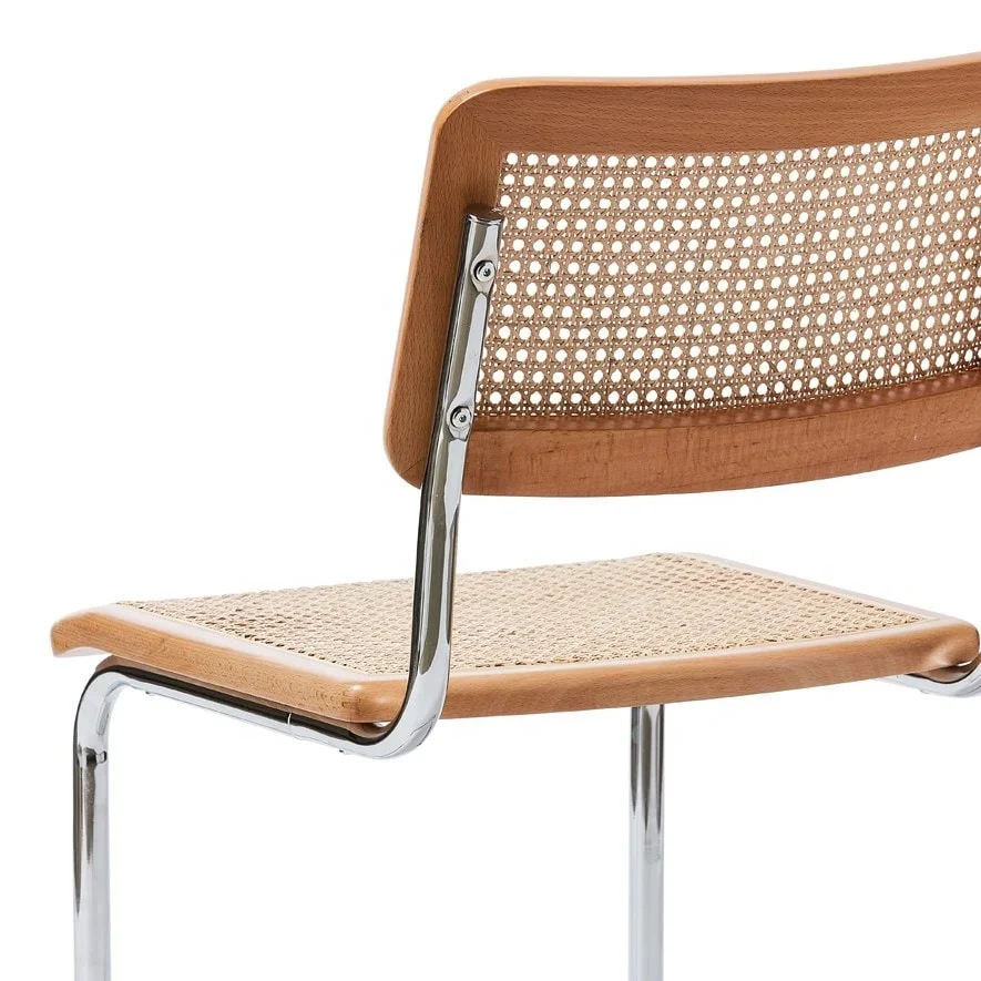 Home Republic Classic Cane Rattan Wicker Wooden Cesca Chair Cadeira Rota Chair Break Natural Rattan Chrome Dining Chair