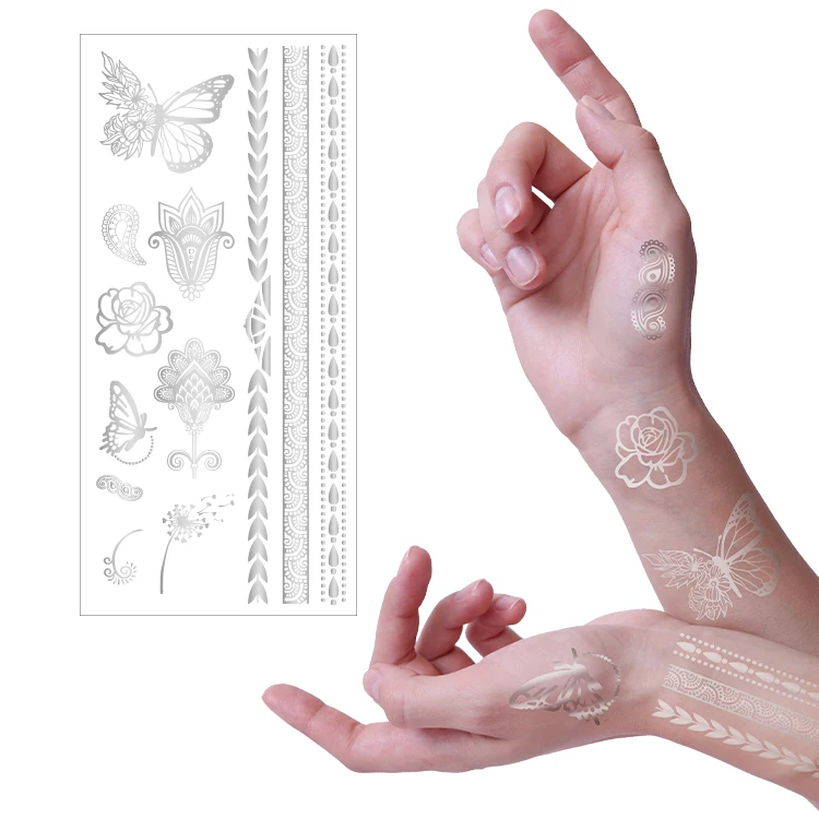 Tattoo Stickers Water Transfer Temporary Tattoo Stickers Waterproof Mehendi Stickers Flower Tattoo Easy to Apply Party