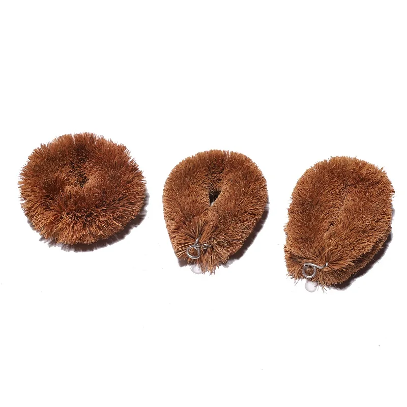 Vegetable Brushes - Natural Coconut Fiber Scrubber Ideal for Fruits Veggies Cast Iron Cleaning and Household use with Wire