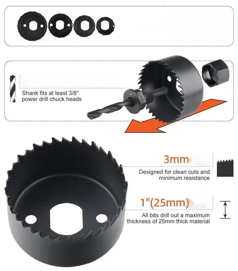 Multifunctional 246 pcs alloy steel twist bit woodworking metal electric combination kit set