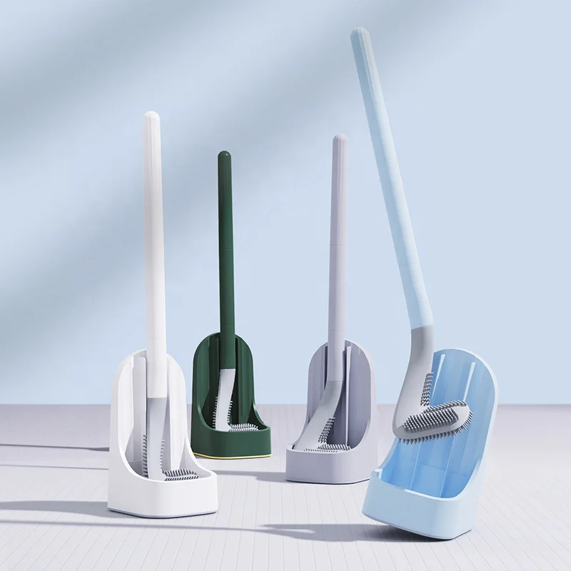 Wall Mounted Silicone Cleaning Tool  Golf Shape Toilet Brush Set Helpful Cleaning Toilet Brush With Holder For Bathroom