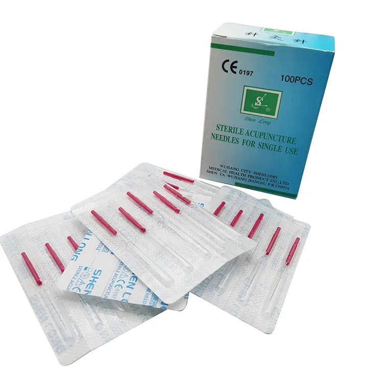 100pcs/box Shenlong Brand Disposable Sterile Press Acupuncture Needles Plastic Handle Needles Body Massager for Health Care