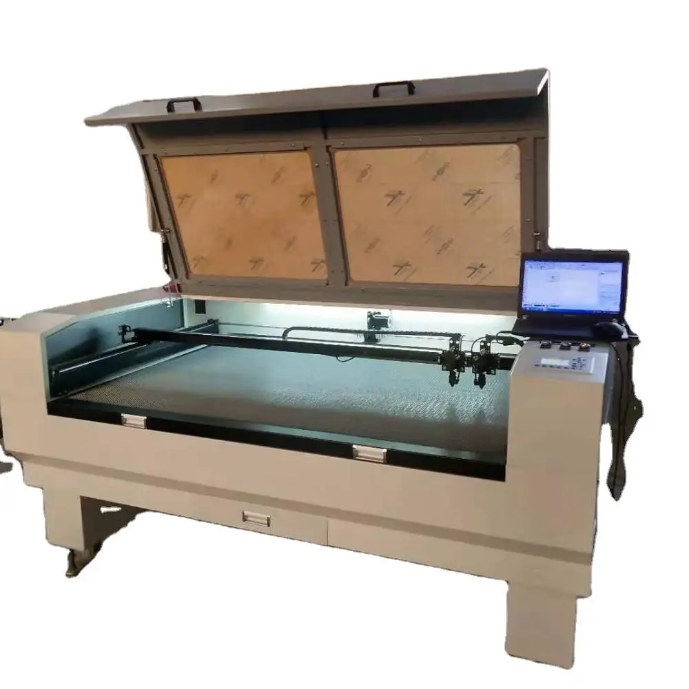 1610 laser cutting machine with auto feeder system double heads for leather fabric