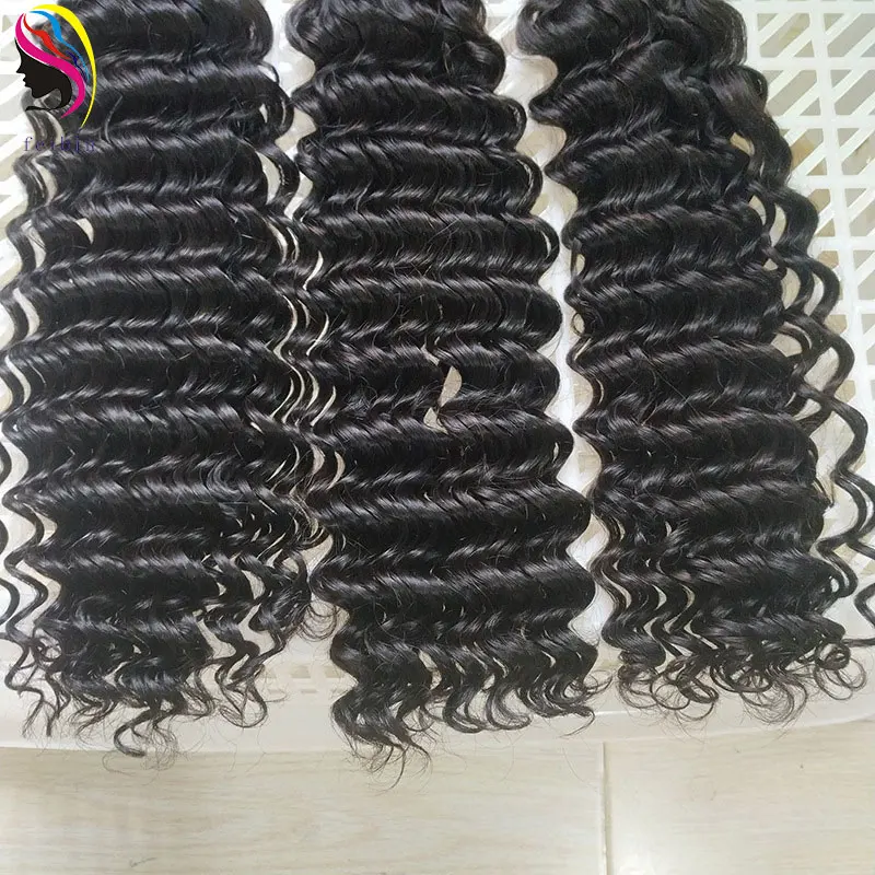 Deep Wave 12a Double drawn raw brazilian peruvian vietnamese indian Fumi virgin vendor 100% human hair extension bundle