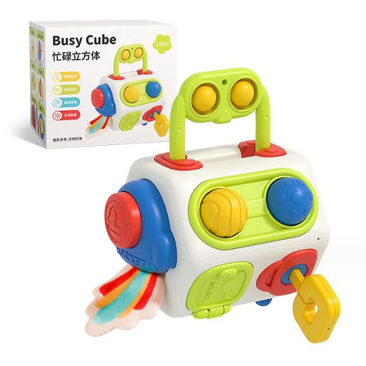 Busy Cube for Toddlers 1-3,  Sensory Activities Busy Board - Baby Gifts for 6 to 18 Months 1 2 One Year Old Infant Boys Girls