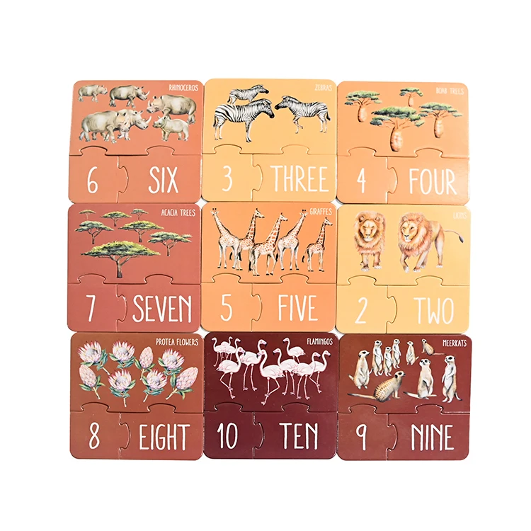 Manufacturer Toddler Math Puzzle English Arabic Numerals Card Game For Kids