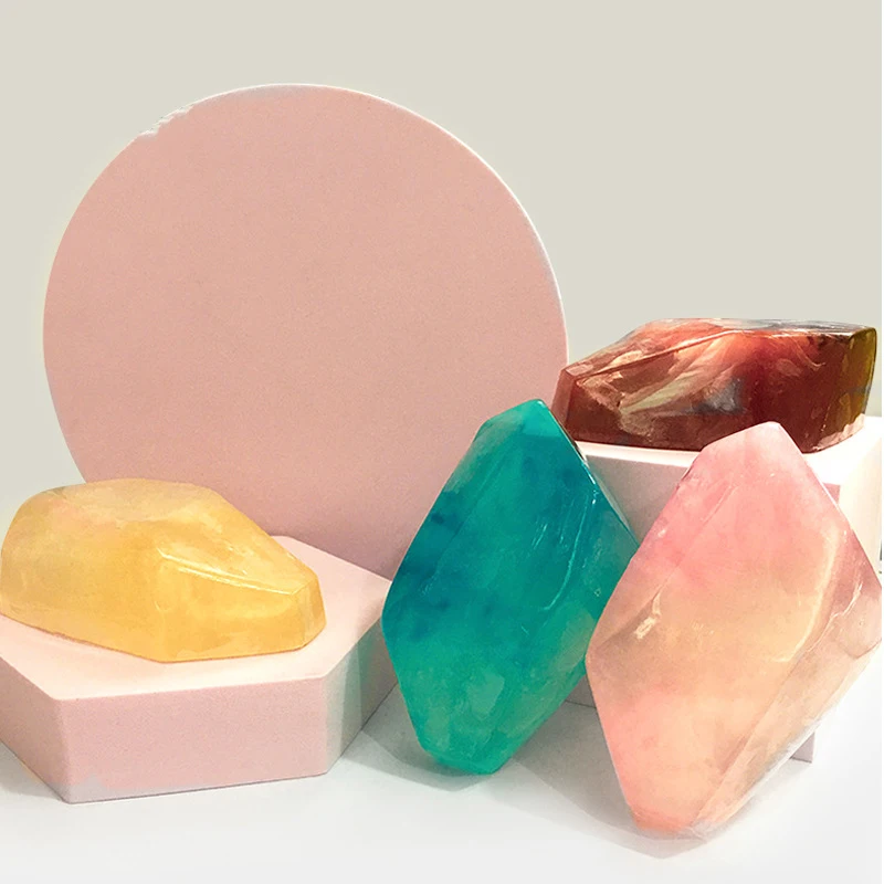 Private Label Colorful Gems Organic Handmade Natural Crystal Soap