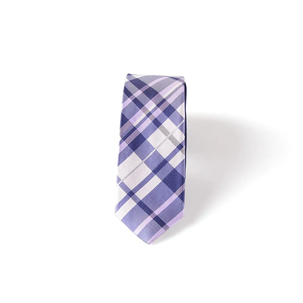 Wholesale Vietnam Guangzhou Amazon Sellers Fashion Handmade Lilac Checked Necktie