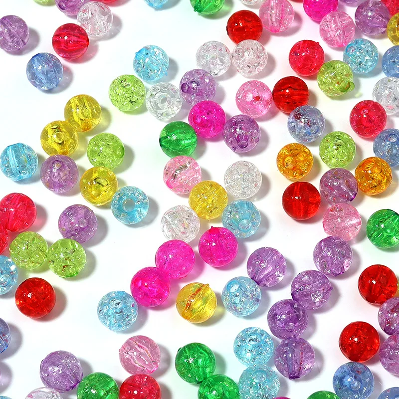 Оптовая продажа DIY 8-12 мм Crackle бисер Красочные акриловые бусины 500 г свободные для изготовления ювелирных изделий