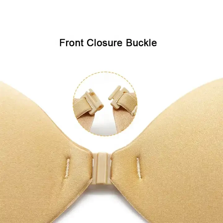 Waterproof Reusable Round Backless Strapless Sticky bra Invisible silicone push up self adhesive bra for Women