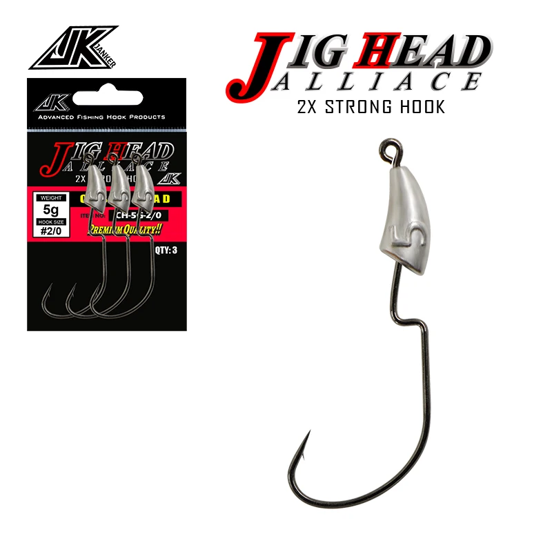 Hot Selling JK Fishing CH series Front Weighted Worm Hook Strong Hooks Rust Resistance High Carbon Steel Hooks