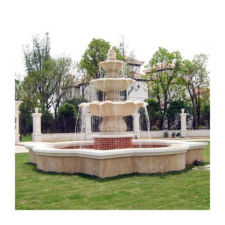 Cheap Price Marble Basin Garden Fountain Carved Marble Statue Water Pond Fountains Customized