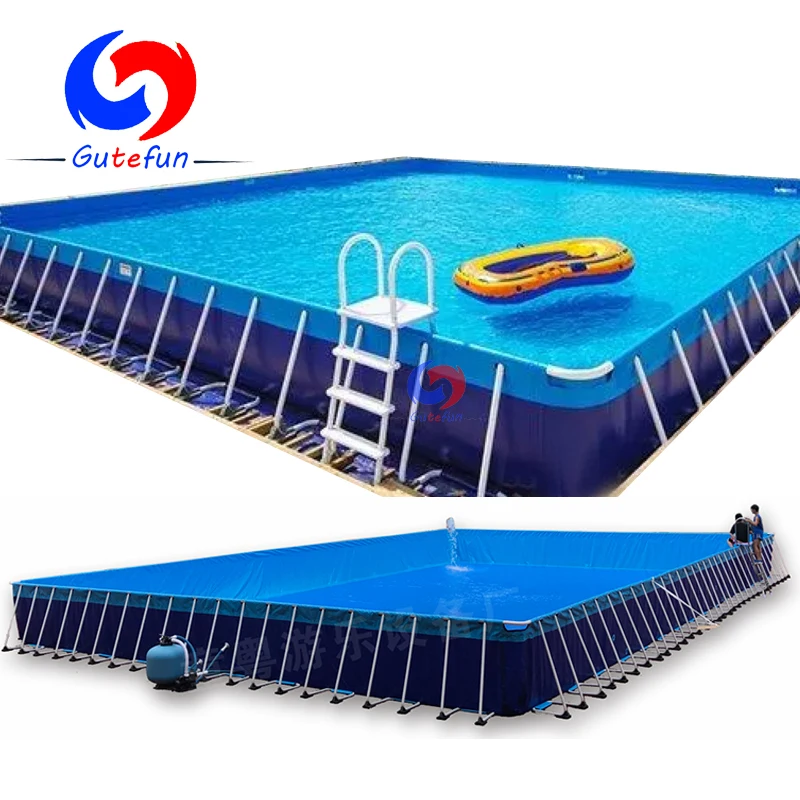 Gutefun 66feet x 66feet large outdoor rectangle steel frame swim pools easy to install movable above-ground swimming pool set