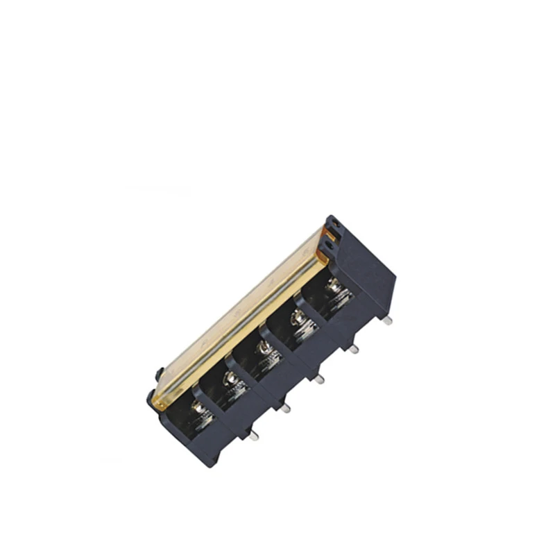 HHB950G 9.5 Pitch Black Barrier Terminal Blocks 180 Degree Pin Header Pcb Connector Plug With Back and Cover