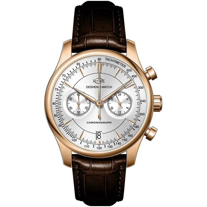 Custom mens luxury watch stainless steel Japanese chronograph branded watches