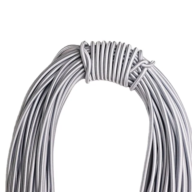 Factory production 4mm round elastic rope latex polyester rope braided elastic