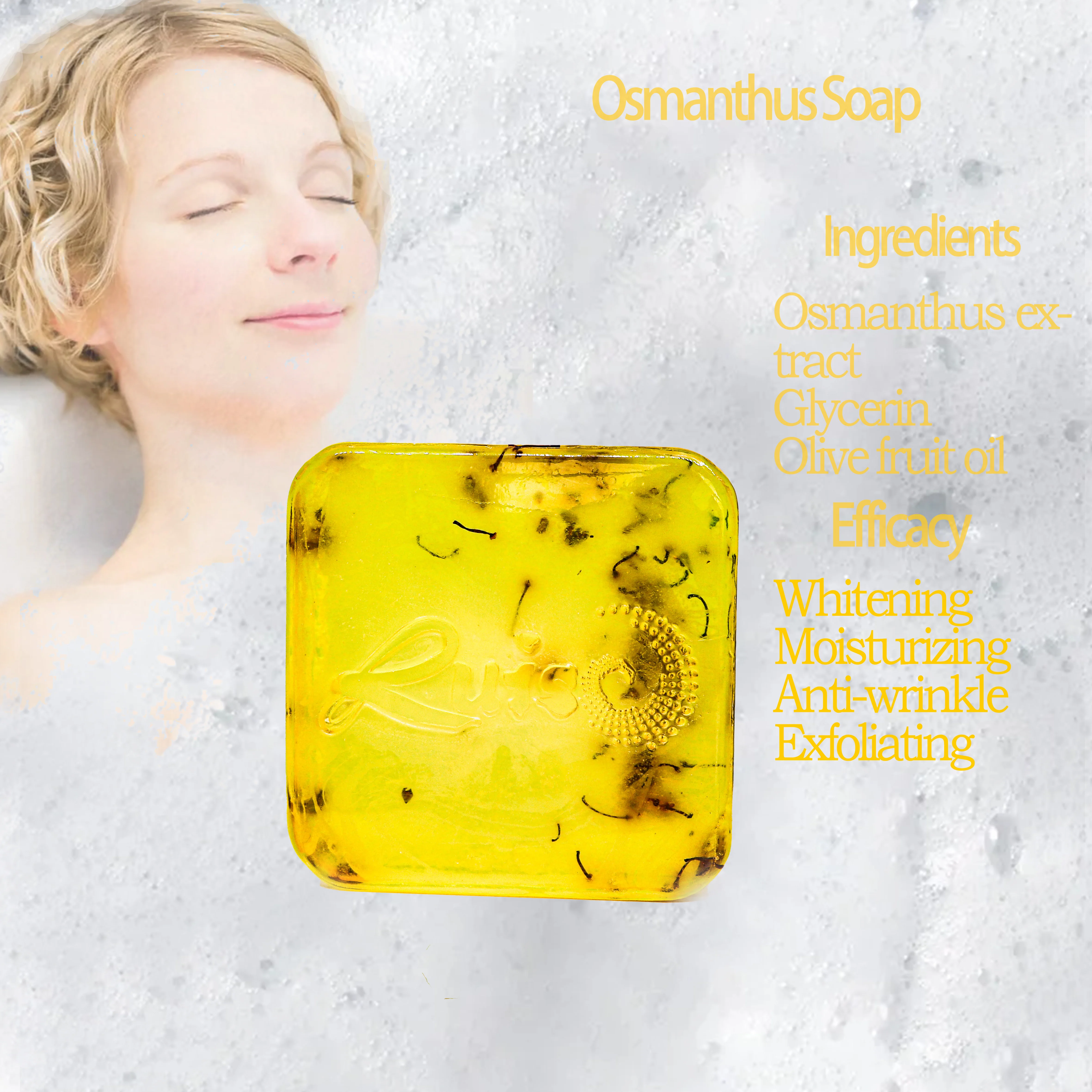 Hot Sale Wholesale Organic Raw Face Anti-acne Whitening Body Wash Black Handmade Osmanthus Soap