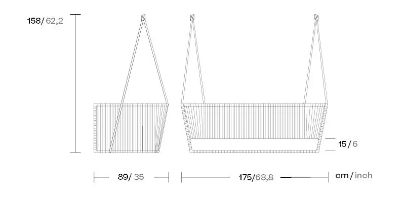 Hotel furniture outdoor wicker hanging  swing chair