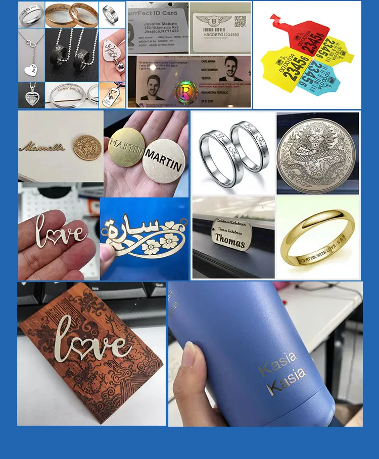 Auto focus gold silver jewelry laser marking engraving machine metal logo maker machine laser marking with computer