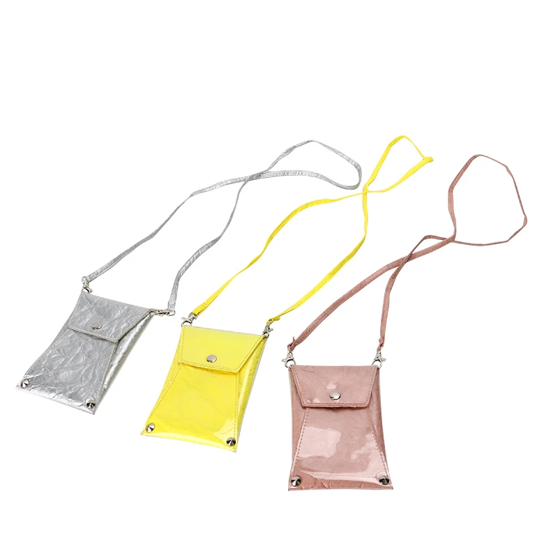 Manufacturer customized  Tyvek  paper  waterproof purse   yellow  purse durable bank card bag lightweight wallet