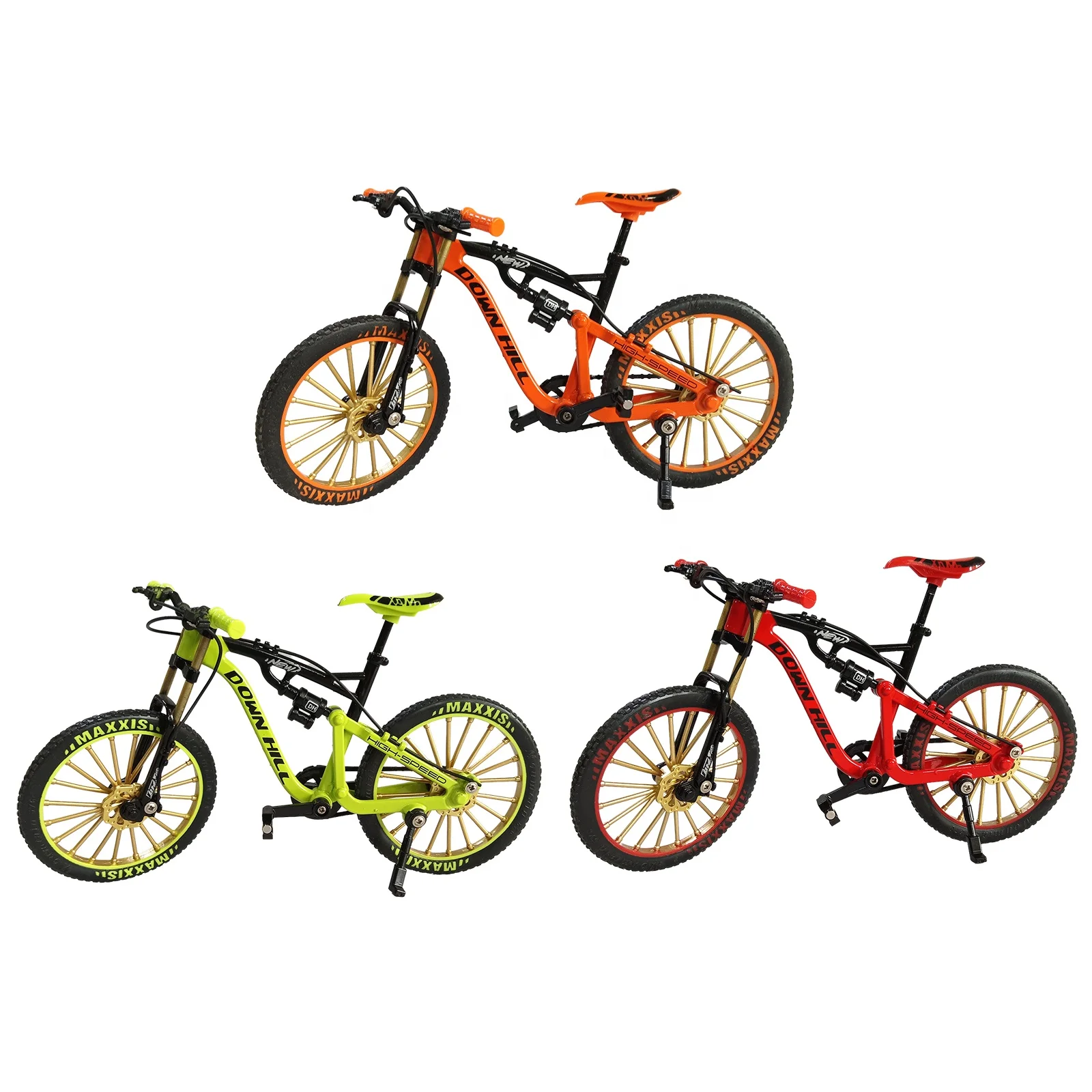 XINYU 1/8 Metal Diecast Bicycle Toy for Kids Mountain Mini Bike with Suspension Gift for Boys Girls