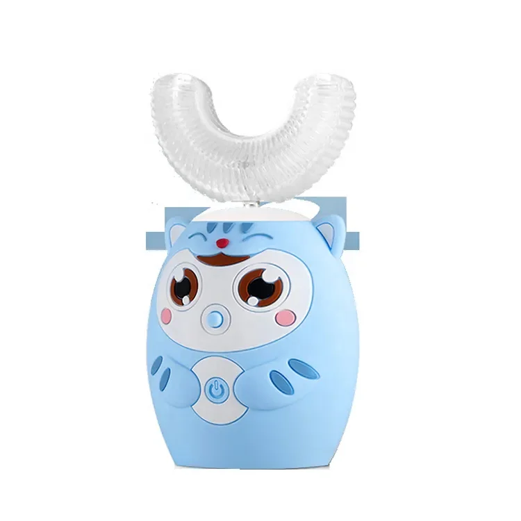 Hot Selling Soft Glue Silicone Smart Oral Clean brosses a dents Children U Shape Electric Tooth Brush