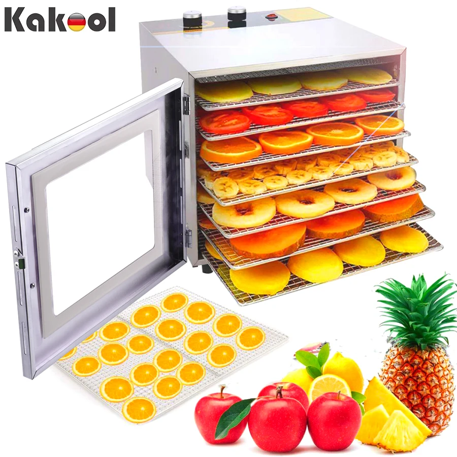 Low power consumption dehydration fruit and vegetable drying apple orange dryer 6 trays food dehydrator machine
