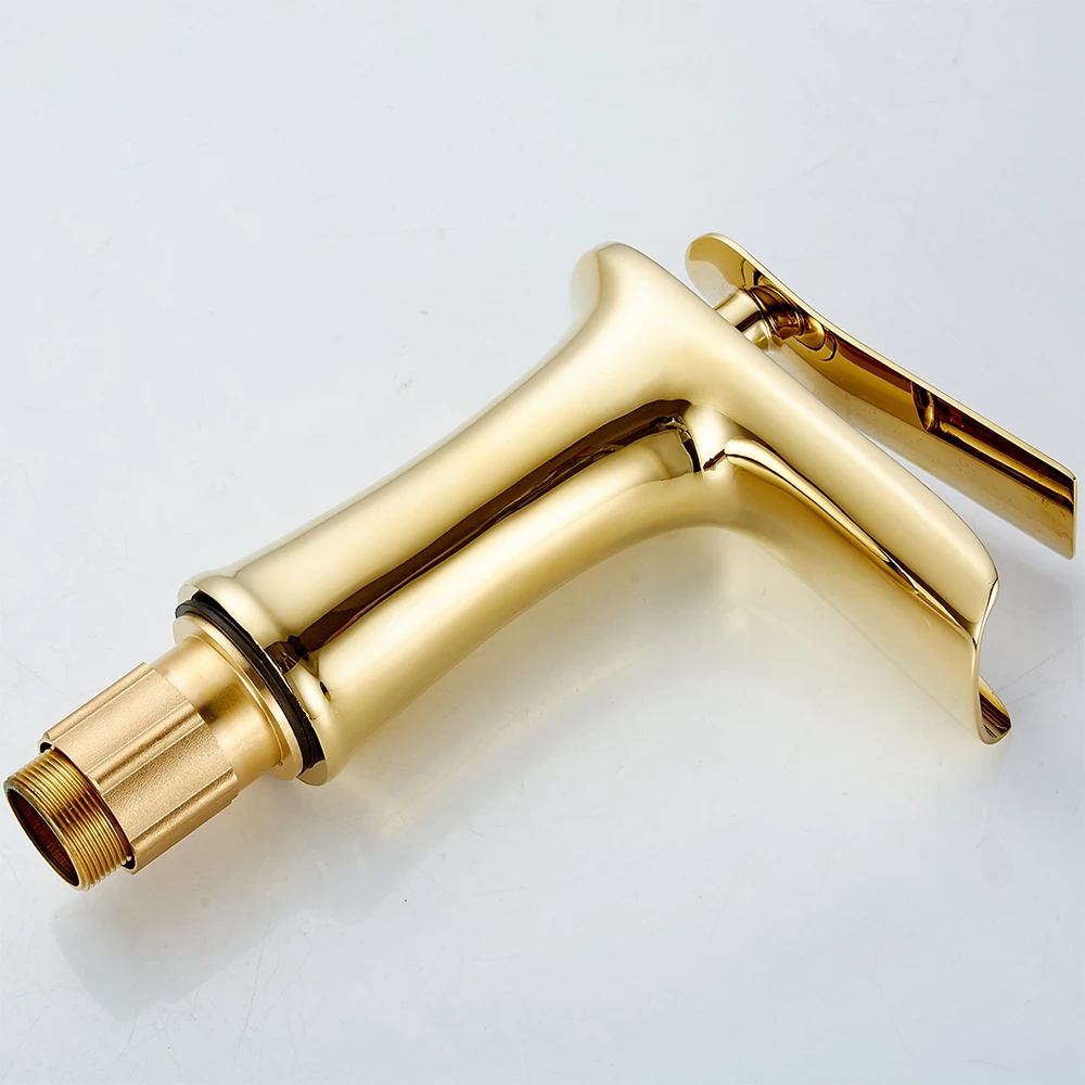 Luxury Golden Plated Countertop Basin Cooper Standard Faucet