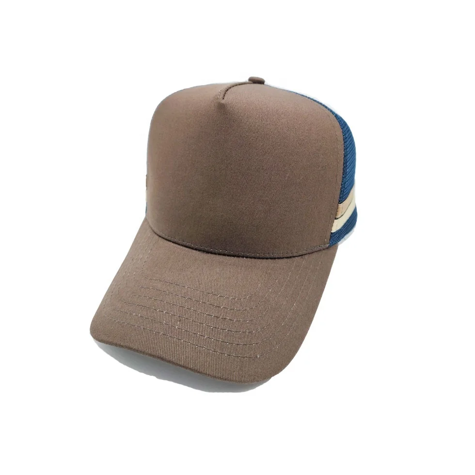 2024 trendy designer girls hats caps high profile multi-color plain logo 5 panel trucker hats with Embroidery patch trucker cap