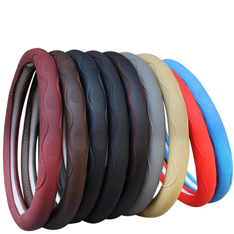 High Quality Environmental Pvc Leather Universal Car Steering Wheel Cover Universal Volant Braid on the Steering-wheel Fashion