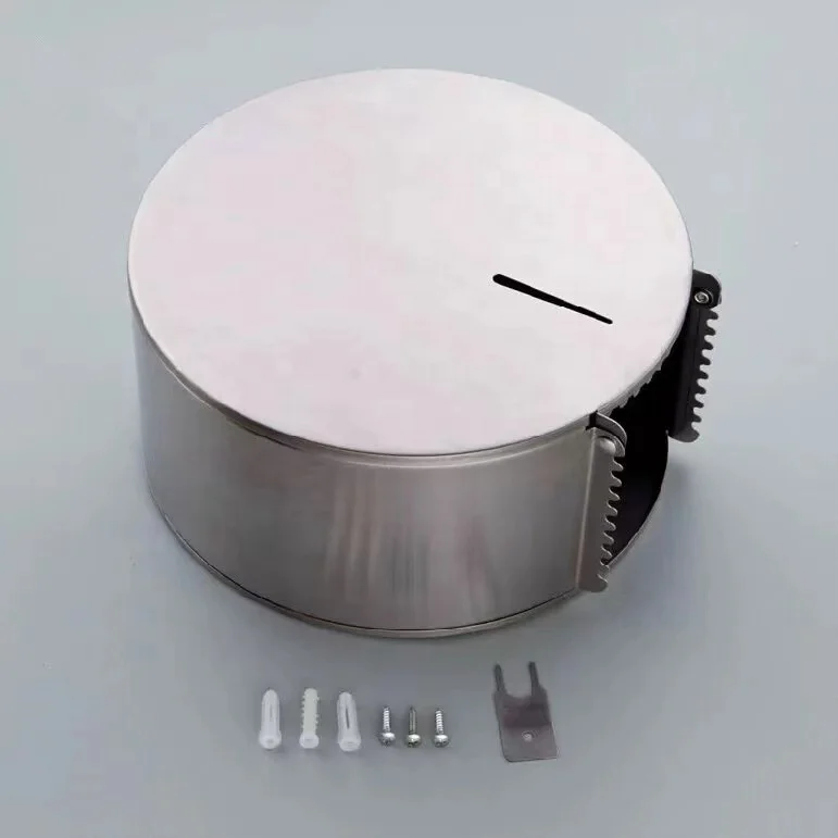 High Quality Sus304 Stainless Steel Brushed Finishing Lockable Jumbo Toilet Paper Roll Dispenser For Hotel School Hospital Mall